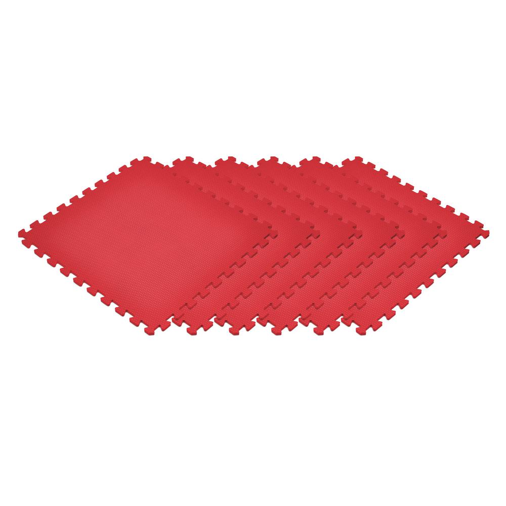 Norsk Red 24 In X 24 In X 0 47 In Foam Interlocking Floor Mat