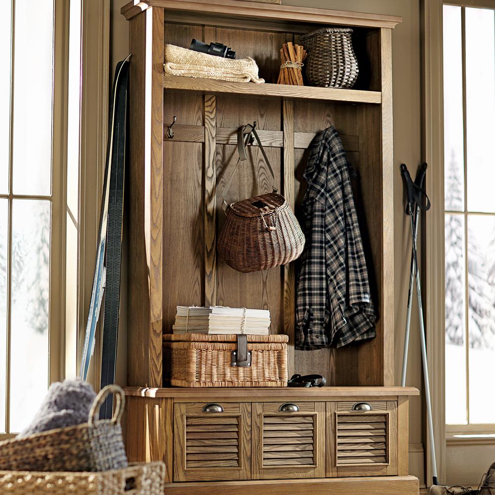 Home Decorators Collection Shutter Weathered Oak 42 W Hall Tree