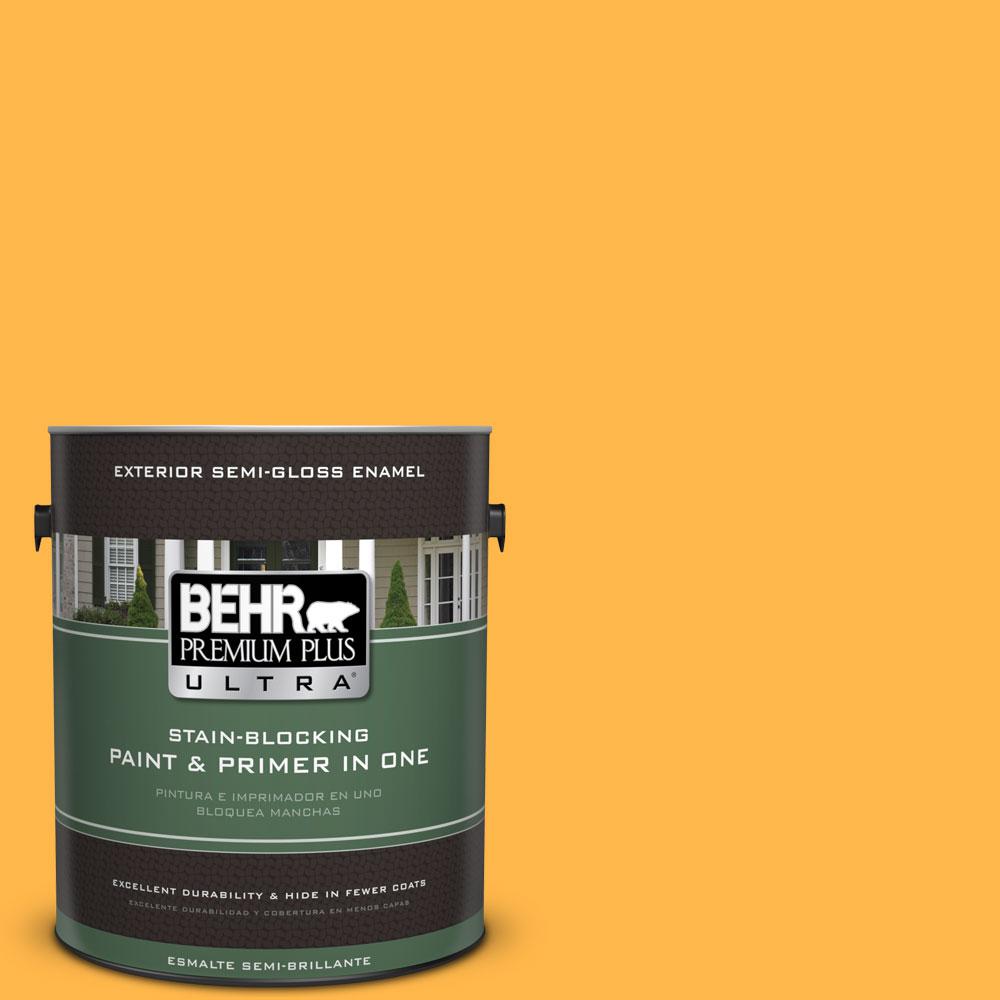 BEHR Premium Plus Ultra 1gal. 300B6 Glorious Gold SemiGloss Enamel