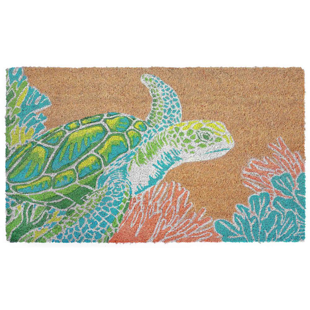 Natural Sea Turtle Outdoor Mat Neutral 24 In X 36 In Ntr23203812