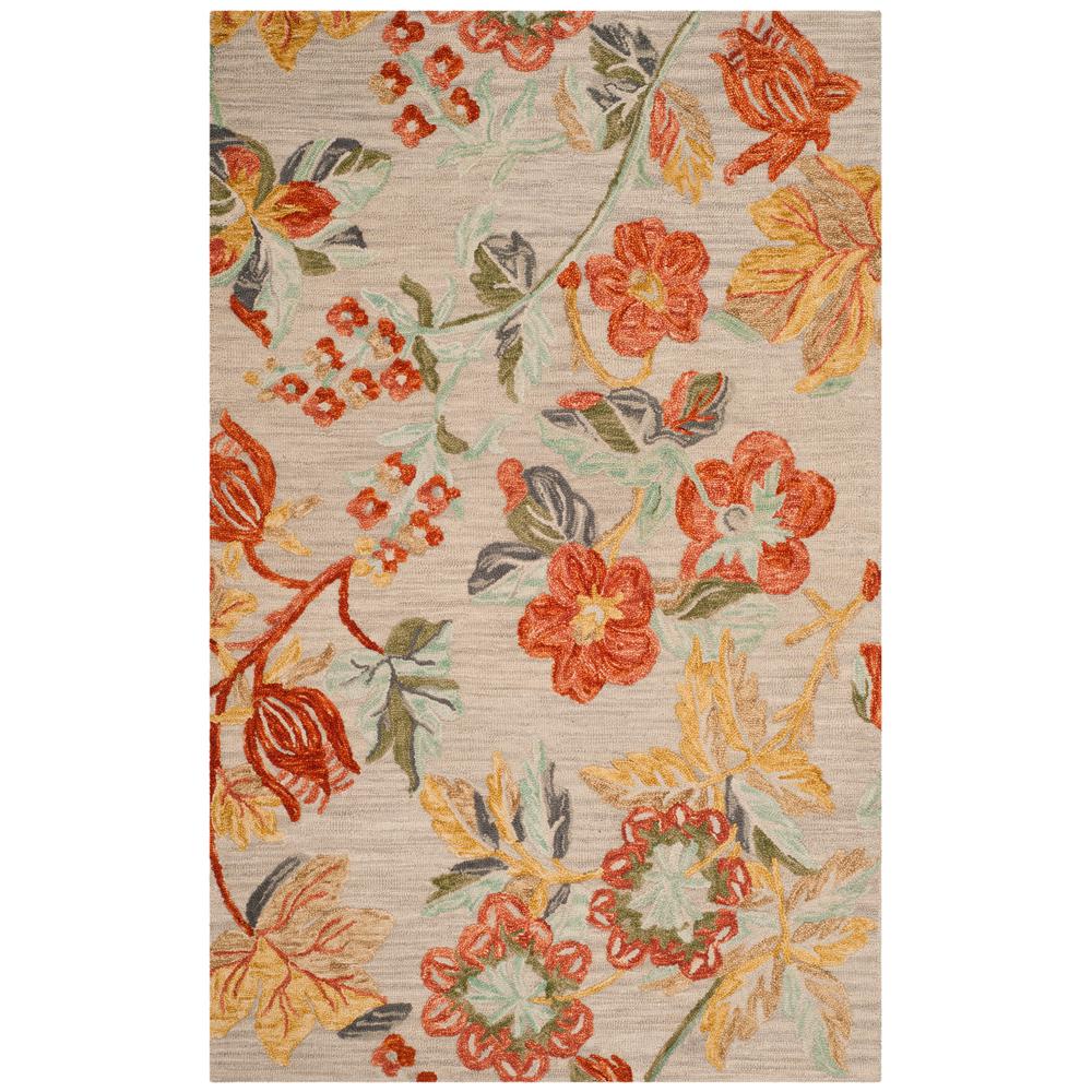 Safavieh Blossom Gray Red 8 Ft X 10 Area Rug Blm458f The Safavieh Blossom Gray Red 8 Ft X 10 Area Rug