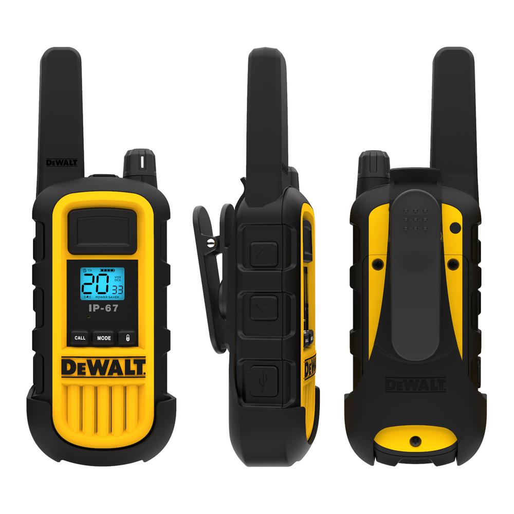 DEWALT DXFRS800 Heavy-Duty 2-Watt Walkie Talkies (6-Pack) with 6 Port Gang Charger-CBA-BCH6+DX800 - The Home Depot