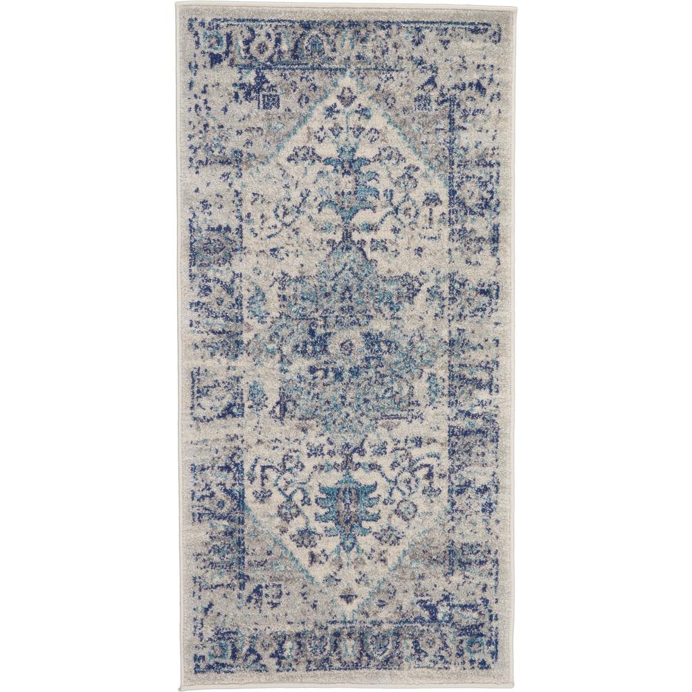 Nourison Tranquil 2 Ft X 4 Blue And White Persian Small Area Rug