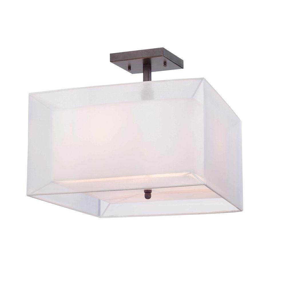 Hampton Bay Angelina 3 Light Rust Semi Flush Mount 21333 019 The Hampton Bay Angelina 3 Light Rust Semi Flush Mount