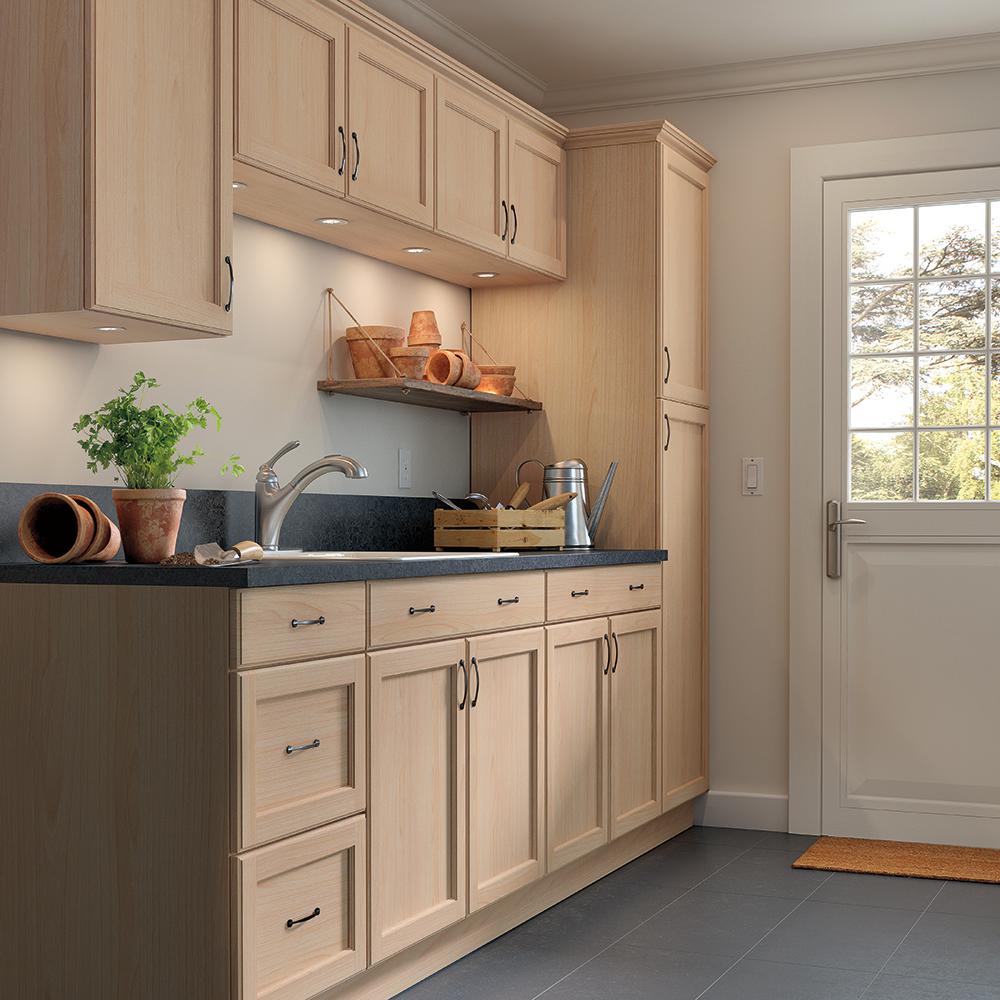 Hampton Bay Easthaven Shaker 12x30 In Wall End Panel In Unfinished Beech Eh1230e Gb The Home Depot