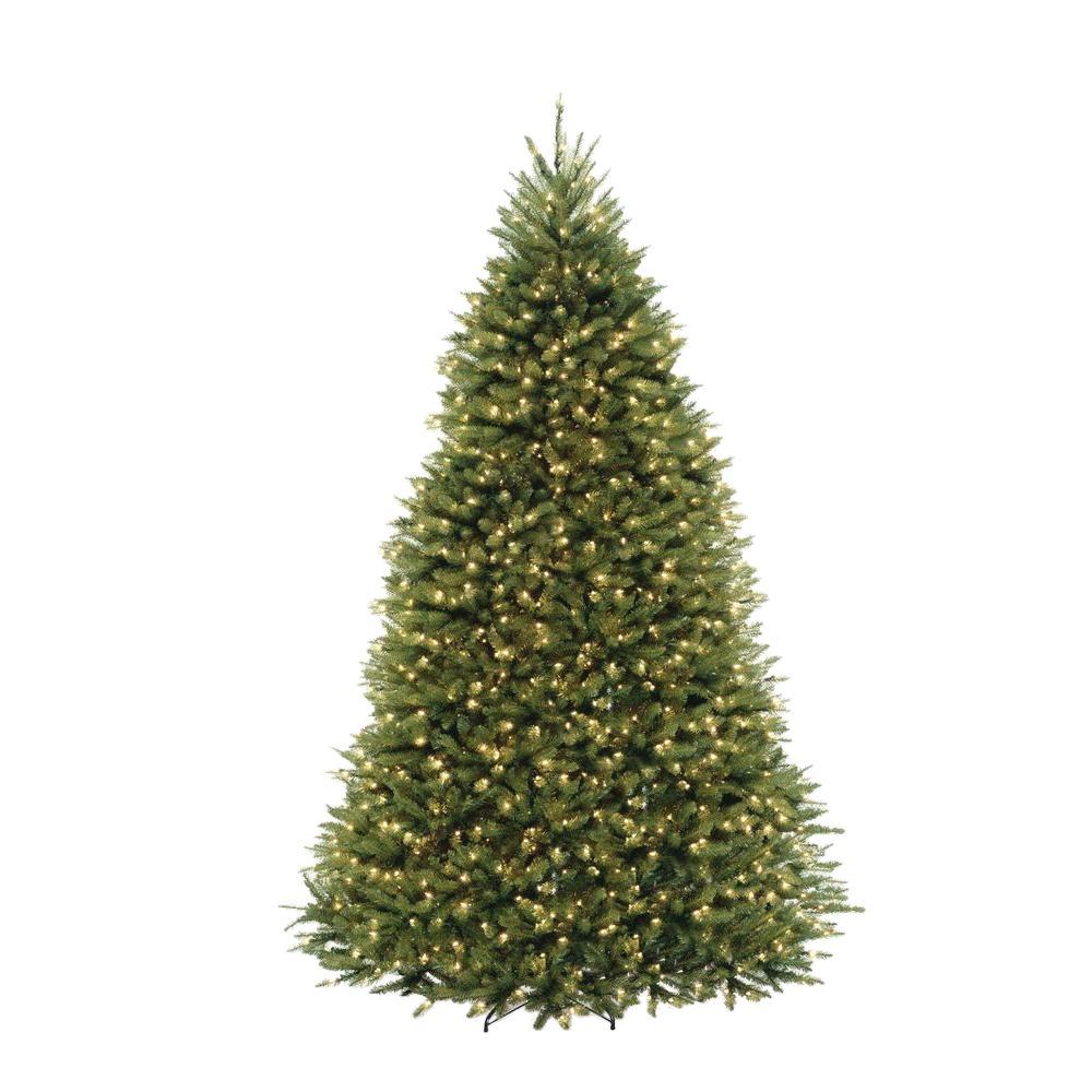 National Tree Company Holiday Ornaments & Decor 7.5 ft. Pre-Lit Dunhill Fir Hinged Artificial Christmas Tree with Clear Lights Greens DUH3-75LO