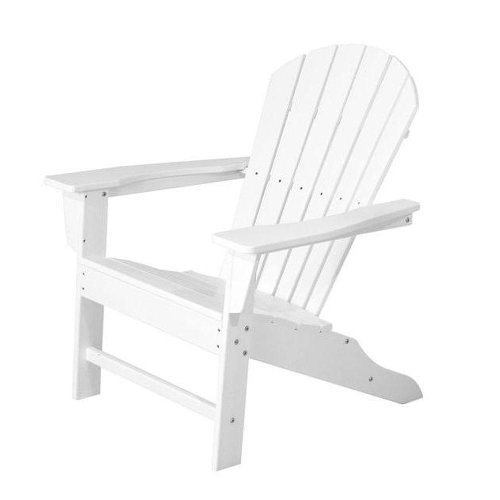 POLYWOOD South Beach White Plastic Patio Adirondack Chair ...