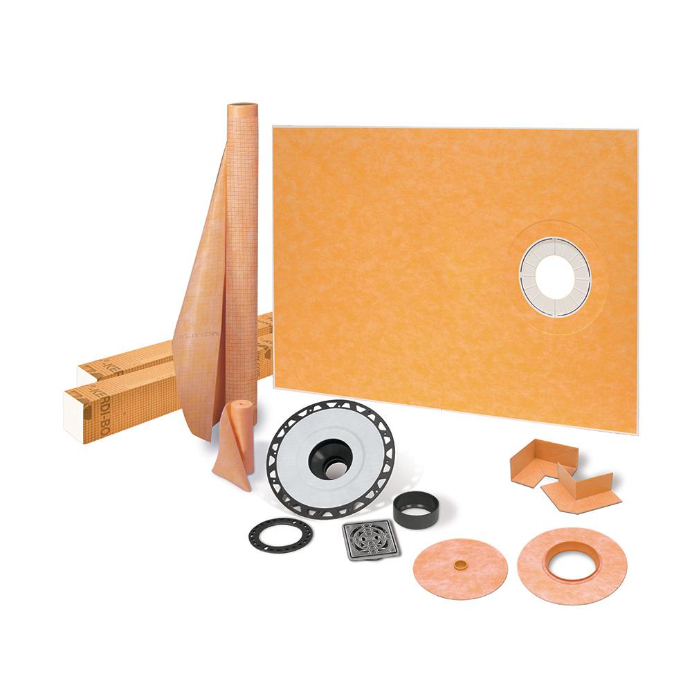 Kerdi-Shower-Kit 38 in. x 60 in. Off-Center Shower Kit in ...