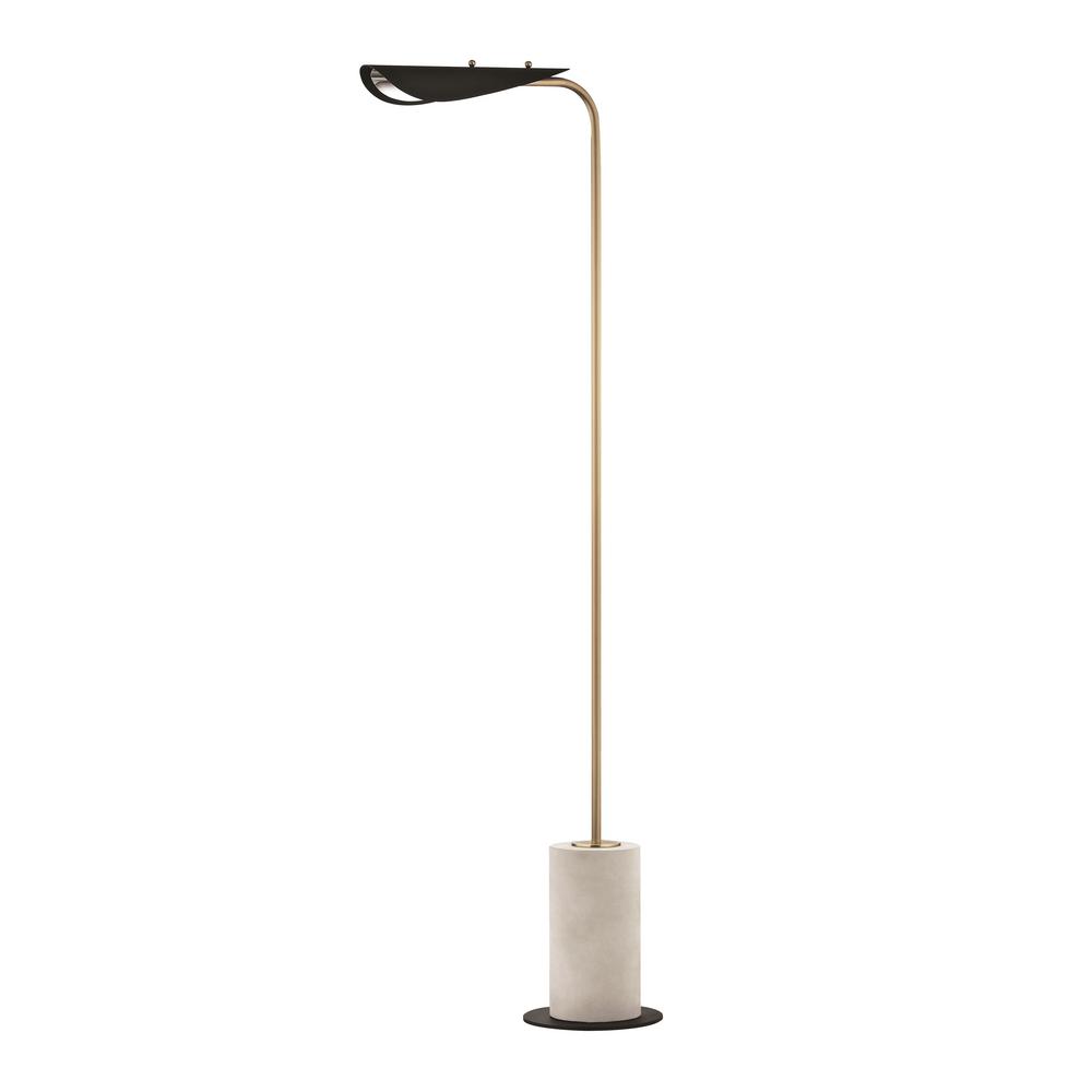 Mitzi By Hudson Valley Lighting Layla 61 5 In Aged Brass Led Floor Lamp With Black Accents