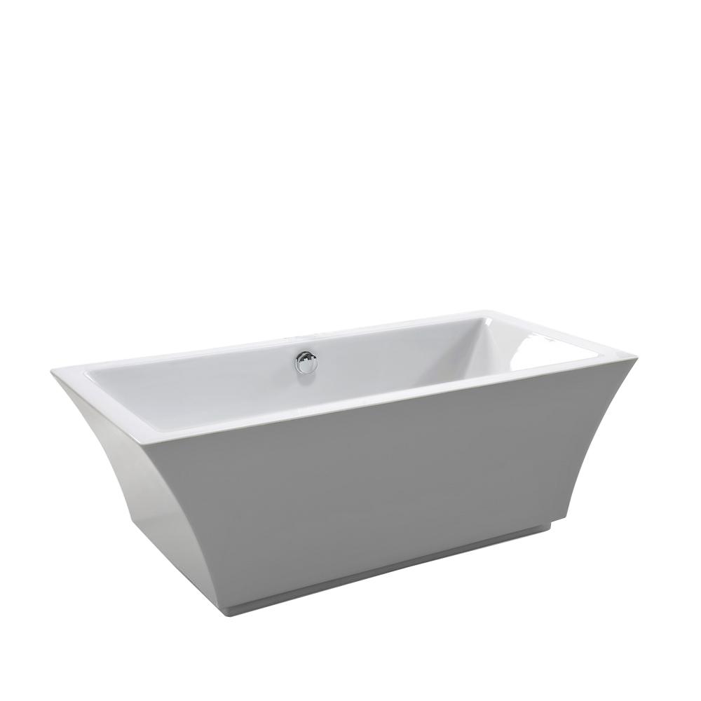 Susan 67 In Acrylic Flatbottom Freestanding Bathtub In White 0762179102953 The Home Depot