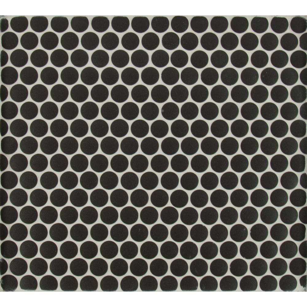 Penny Mosaic Tile The Home Depot Penny Round Nero 11 3 In X 12 2 6mm Porcelain Mesh Mounted