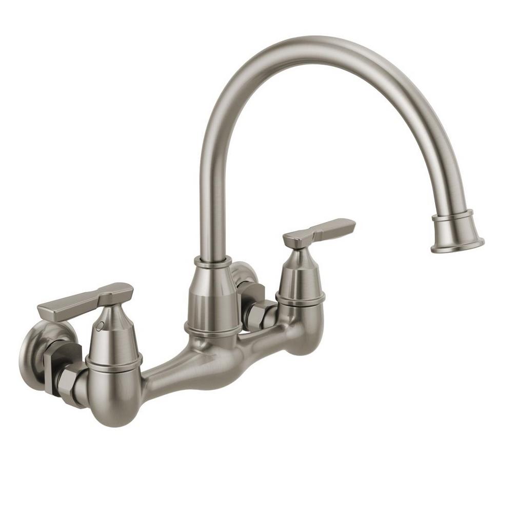 Delta Corin 2 Handle Wall Mount Kitchen Faucet In Stainless 22722LF SS   Stainless Delta Standard Spout Faucets 22722lf Ss 64 1000 