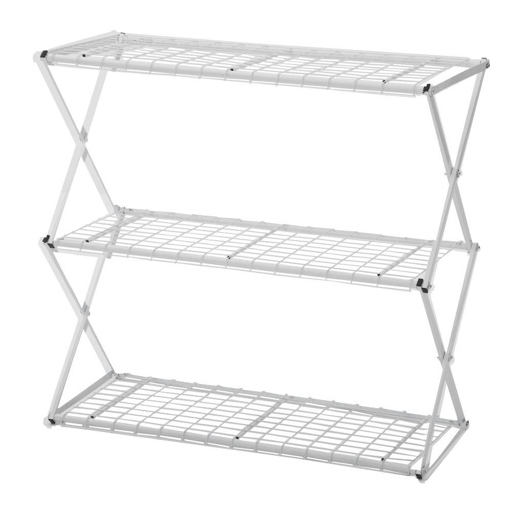 FlowerHouse Exy 3-Tier Powder Coated Steel Tube Shelving in White ...