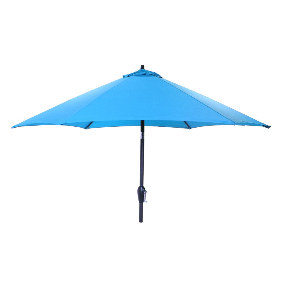 Hampton Bay 9 Ft Aluminum Market Tilt Patio Umbrella In Seaglass 9900 01523700 The Home Depot