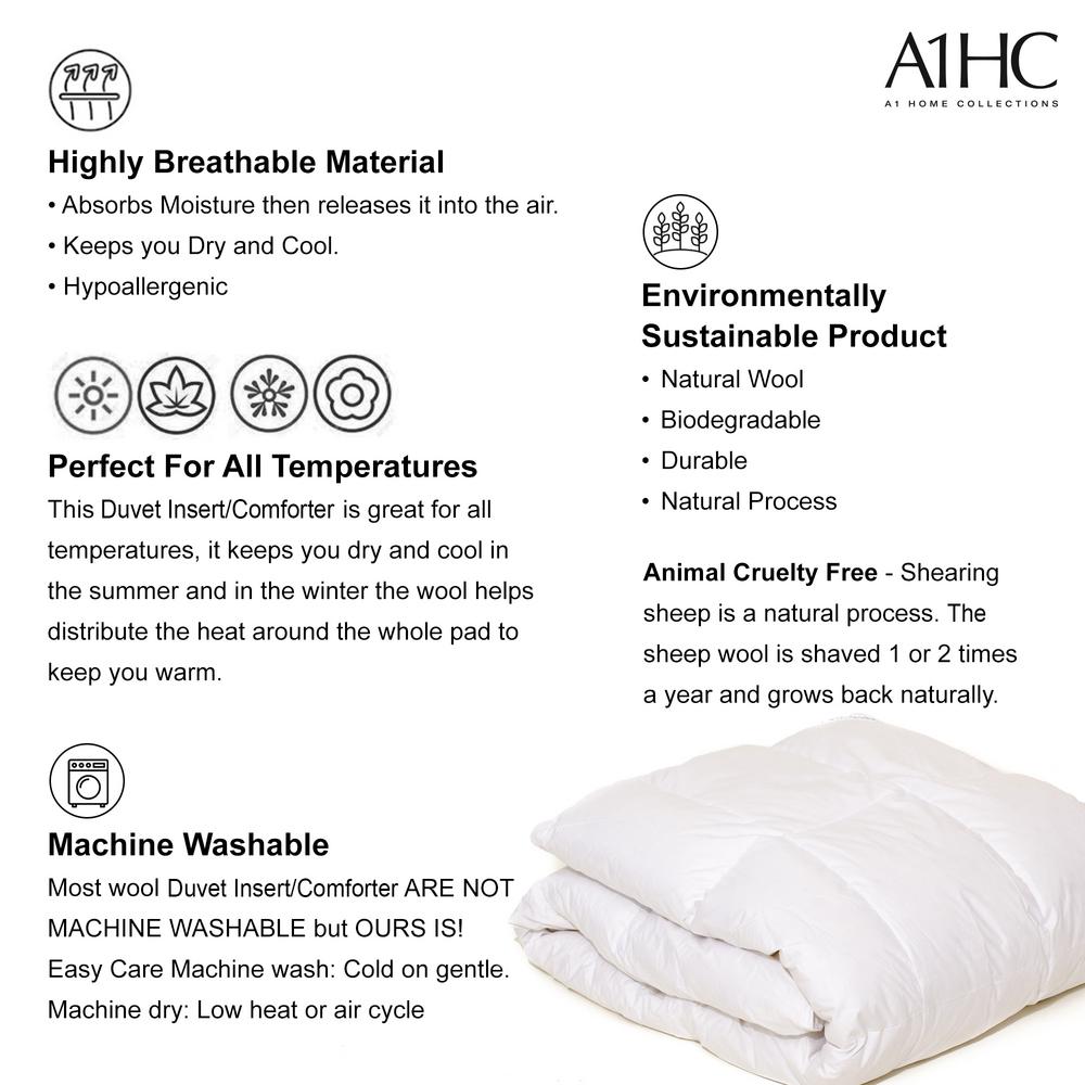 A1 Home Collections 100 Pure Newzealand Wool 3 In 1 All Season