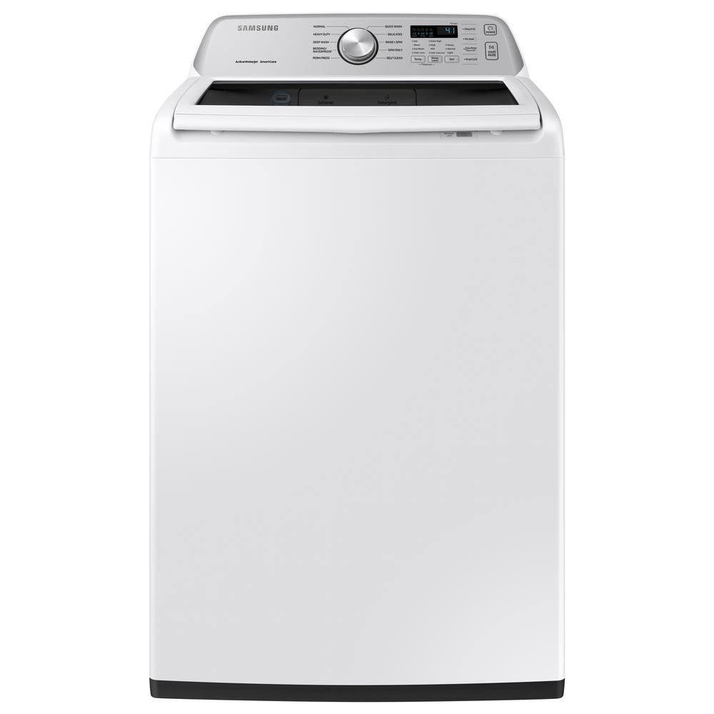 Samsung – 4.5 Cu. Ft. High Efficiency Top Load Washer with 10 Cycles and Active WaterJet – White