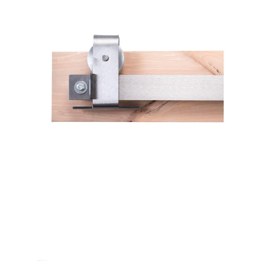 Rustica Hardware 84 in. Brushed Steel Sliding Barn Door Hardware Kit