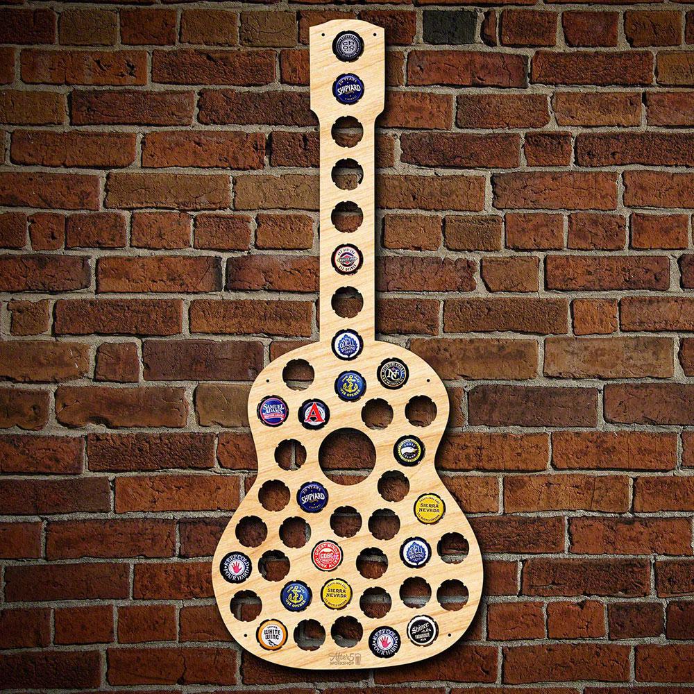 After 5 Workshop 23 in. x 10 in. Wooden Guitar Beer Cap...