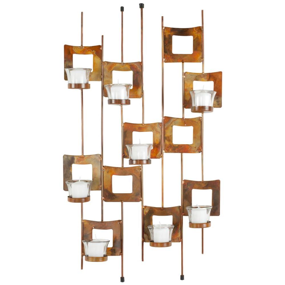 Safavieh Votive Burnt Copper Wall Decor Candle Sconce In Burnt Copper Wall Decor Candle Sconce