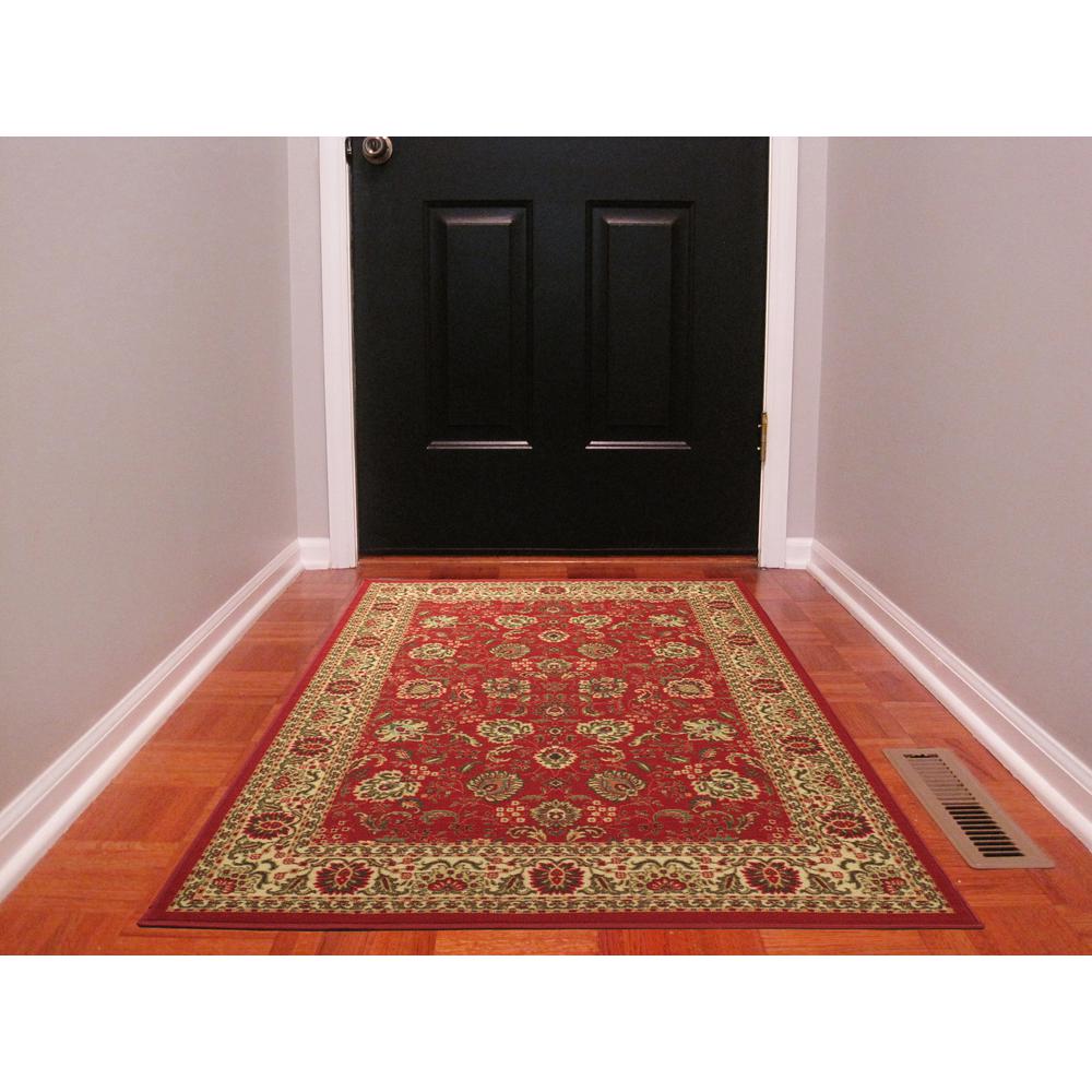 Red 3 X 5 Area Rugs The Home Depot Ottohome Collection Traditional Fl Design Dark Red 3 Ft X 5 Area Rug