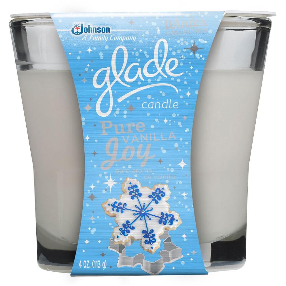 Glade Winter Collection 4 oz. Pure Vanilla Joy Holiday Scented Candle