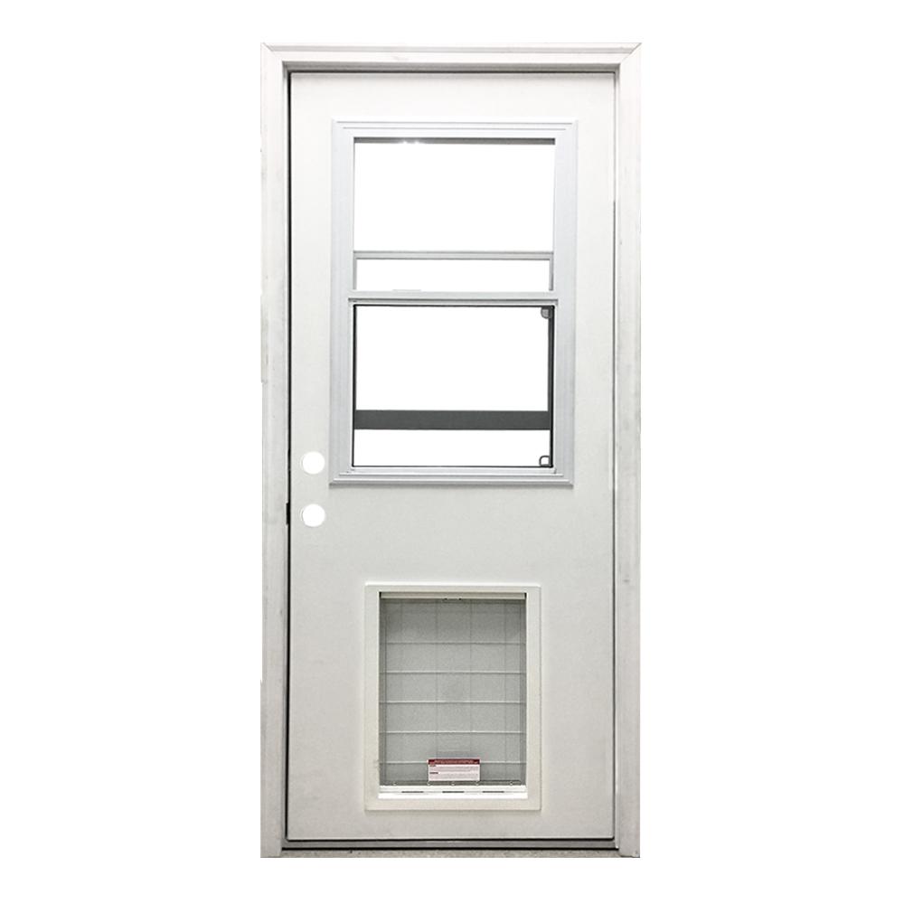 Steves & Sons 32 in. x 80 in. Classic Vented Half Lite RHIS White