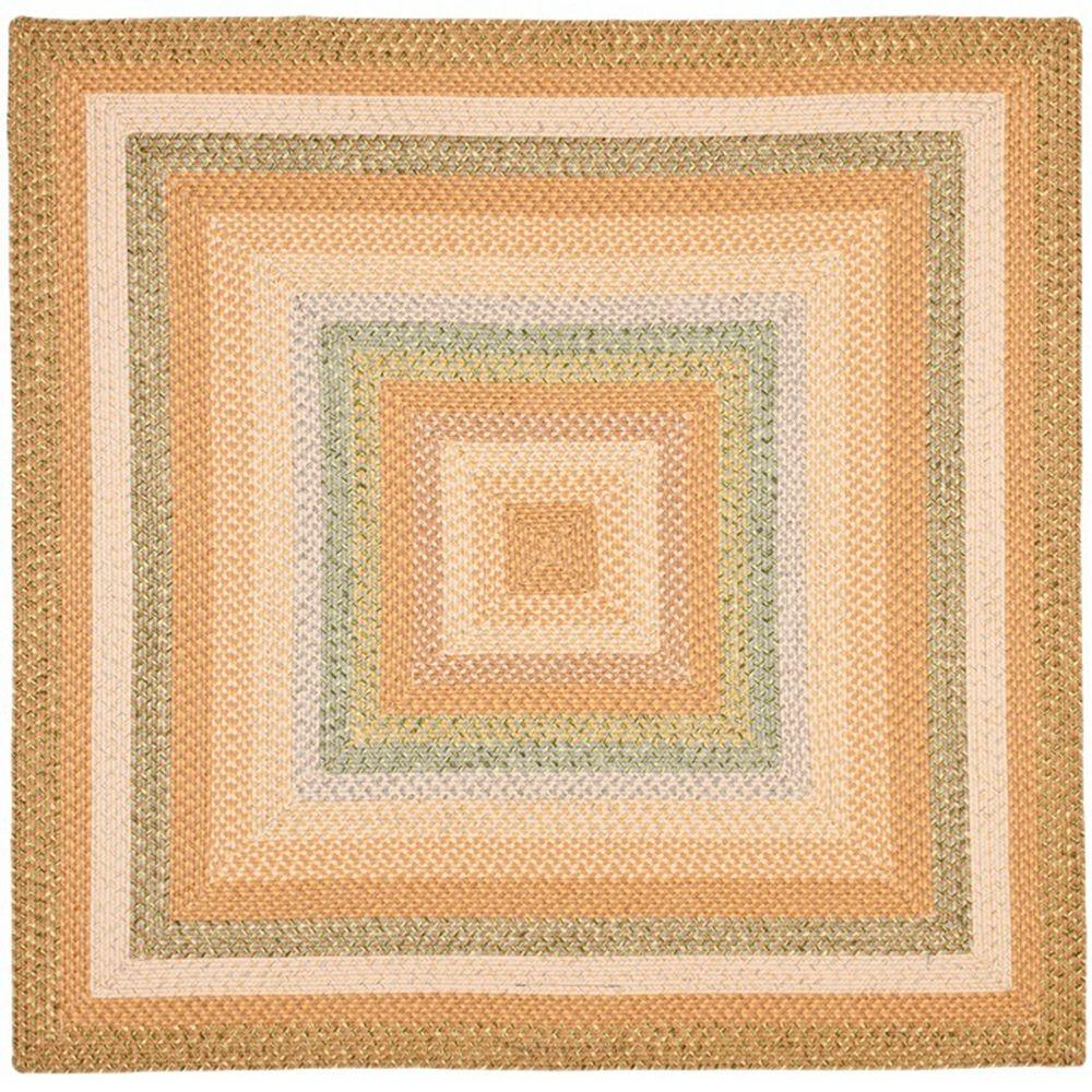 Safavieh Braided Tan/Multi 8 ft. x 8 ft. Square Area RugBRD314A8SQ