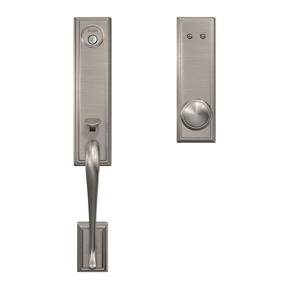 Schlage F40 BWE 619 Bowery Door Knob, Bed & Bath Privacy Lock, Satin Nickel