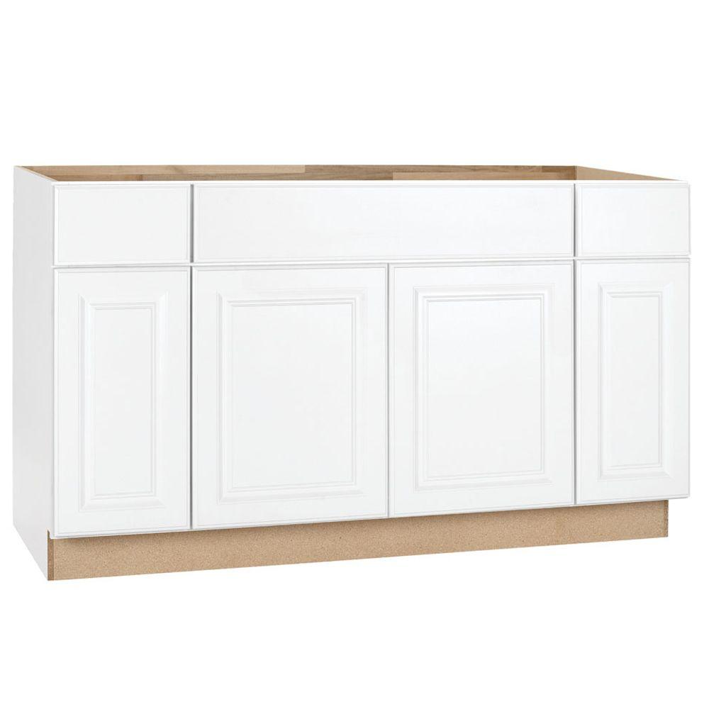 Hampton Bay Hampton Assembled 60x34.5x24 in. Sink Base Kitchen Cabinet ...