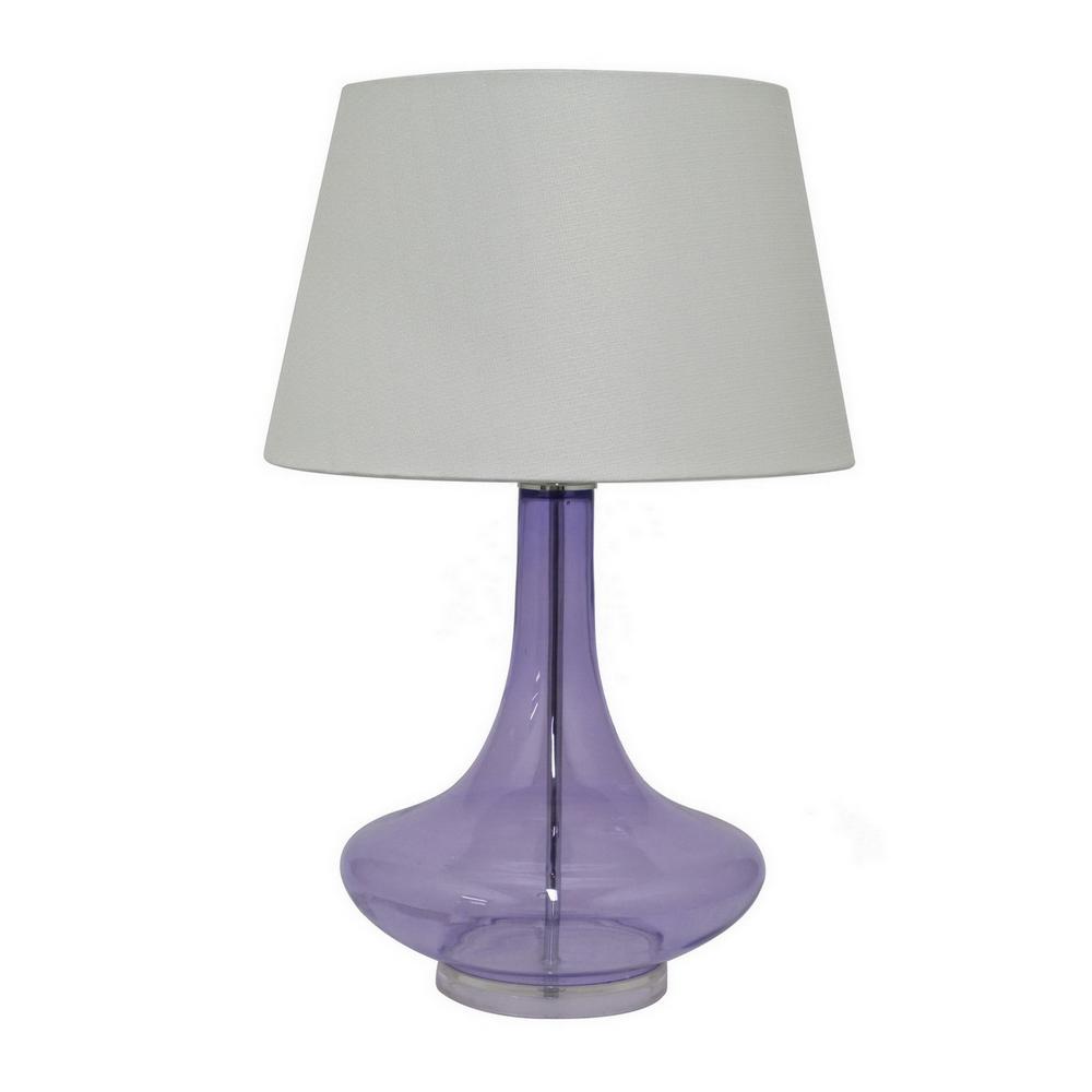 Three Hands 28 In Glass Table Lamp Purple 62213 The Glass Table Lamp In Purple