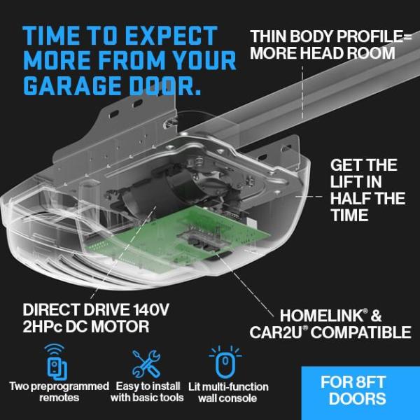 Genie Machforce Plus Xl 2 Hp Premium Drive Garage Door Opener For 8 Ft High Doors Wireless Keypad 4062 Tknmso8 The Home Depot - Genie Garage Door Opener Parts Sacramento