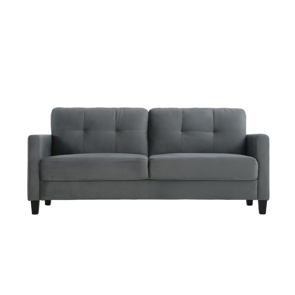 Torren Microfiber Sofa Dark Grey