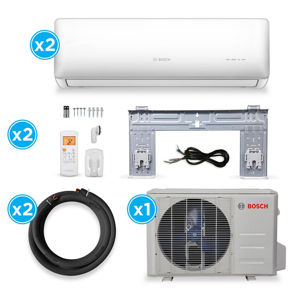 20 SEER High-Efficiency ltd Warranty and Energy Star Certified Bosch Thermotechnology Ultra-Quiet 18K BTU 230V Mini Split Air Conditioner /& Hyper Heat System Gen 2 with Inverter Heat Pump 7 yr