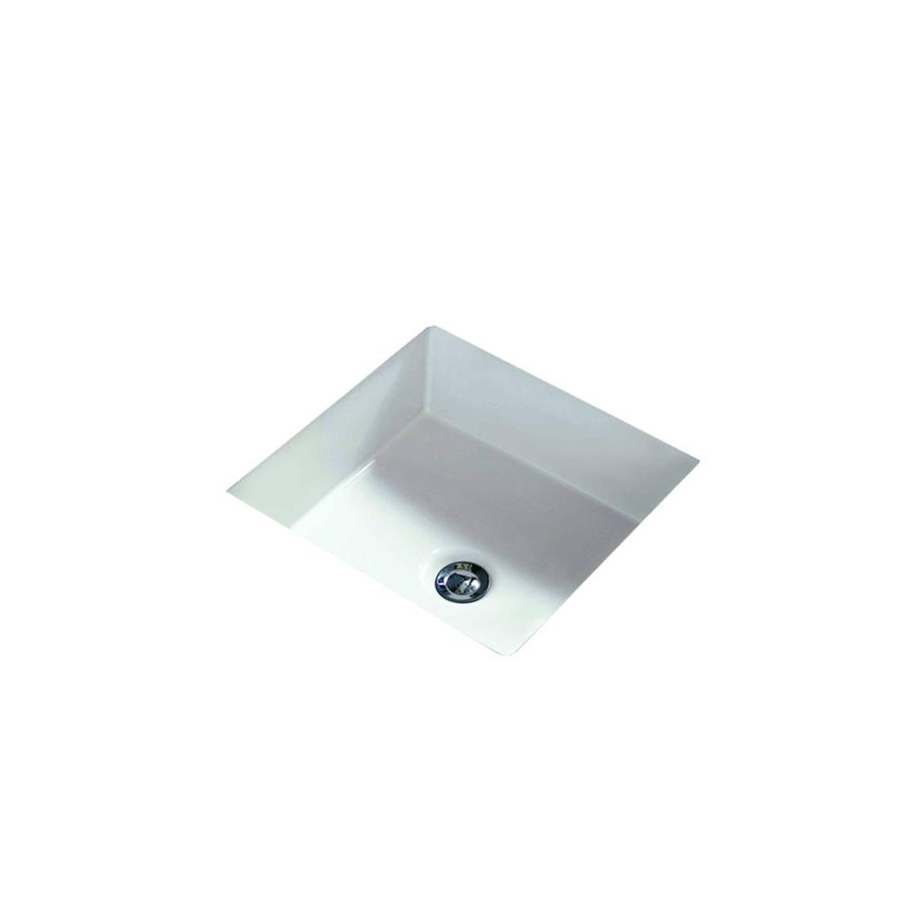 White Square Vitreous China Undermount Bathroom Sinks Bathroom Sinks The Home Depot