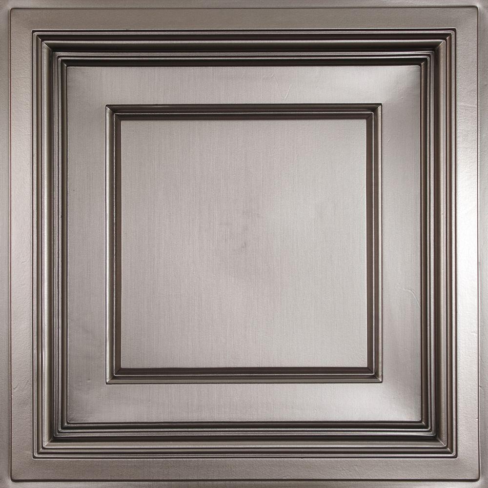 Ceilume Madison Faux Tin 2 Ft X 2 Ft Lay In Coffered Ceiling Panel Case Of 6