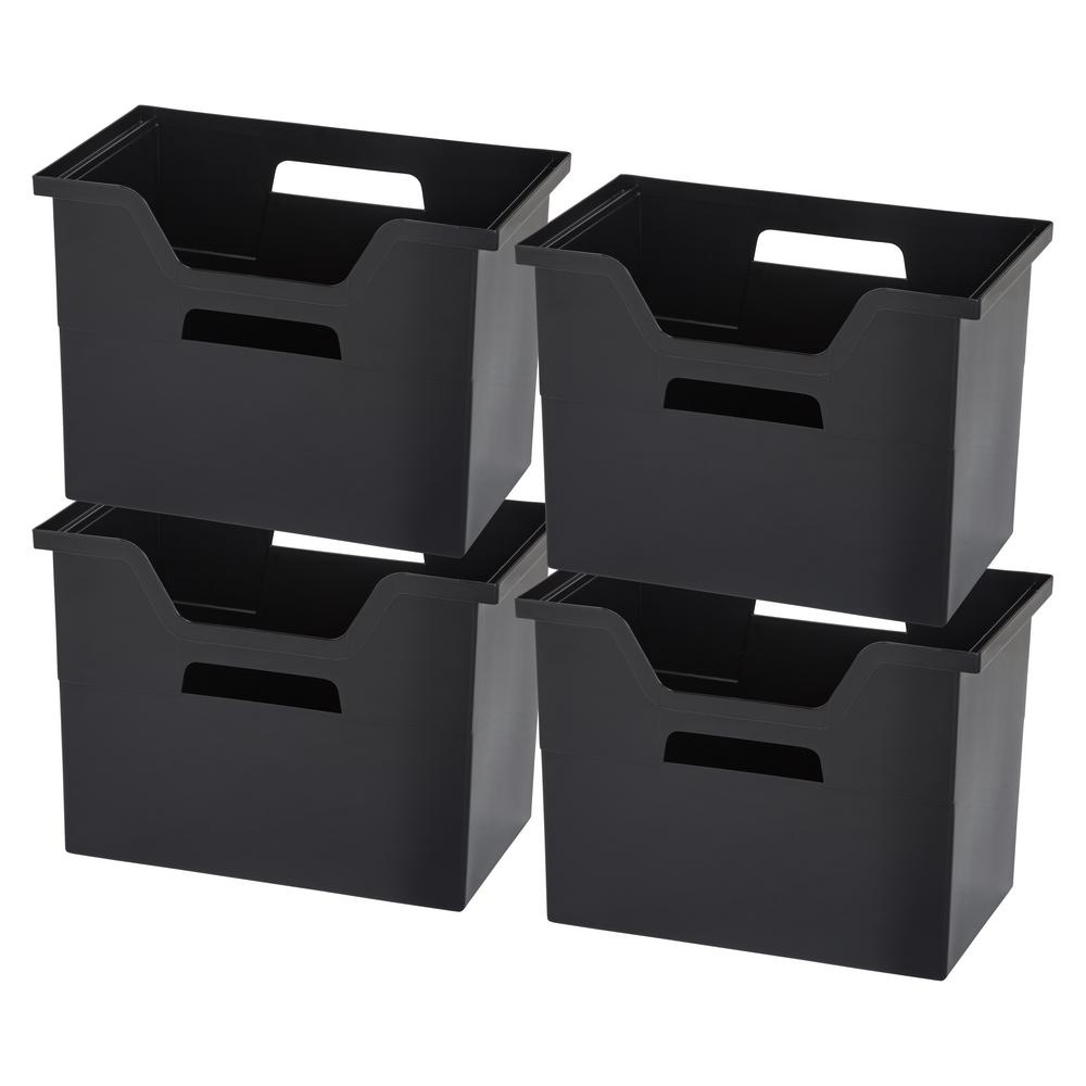 Iris Large Desktop File Box In Black 4 Per Pack 585284 The