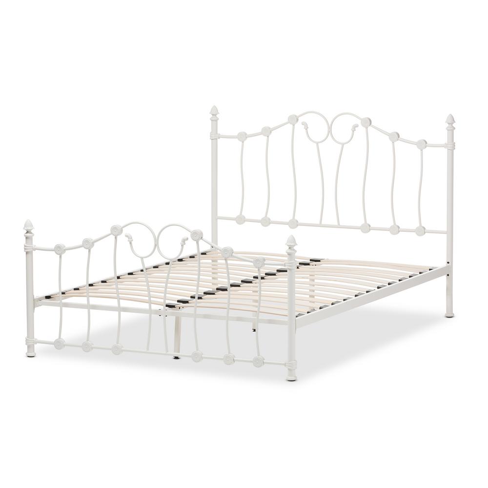 Darcy White Metal Queen Platform Bed