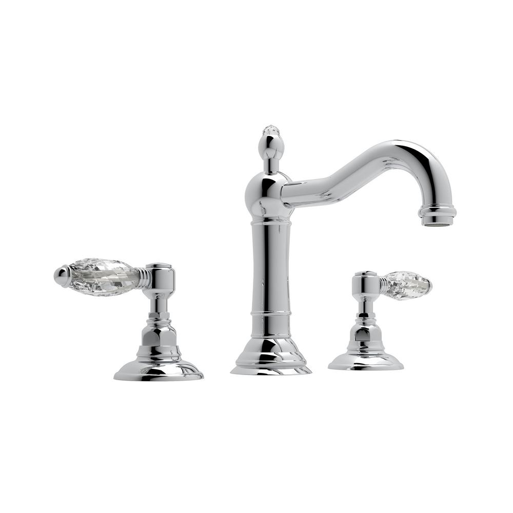 Rohl Acqui 8 In Widespread 2 Handle Bathroom Faucet With Crystal