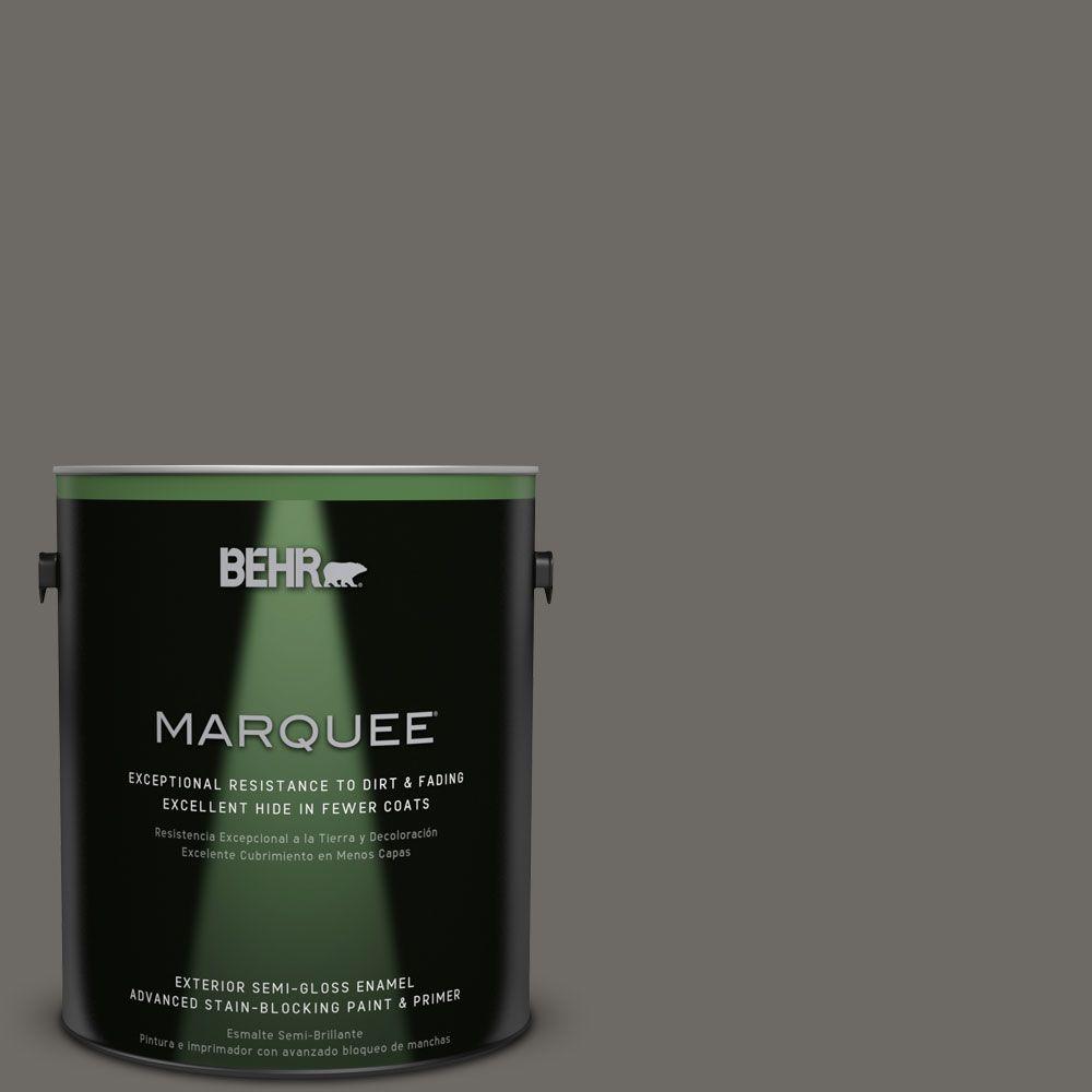 BEHR MARQUEE 1-gal. #PPU18-18 Mined Coal Semi-Gloss Enamel Exterior ...