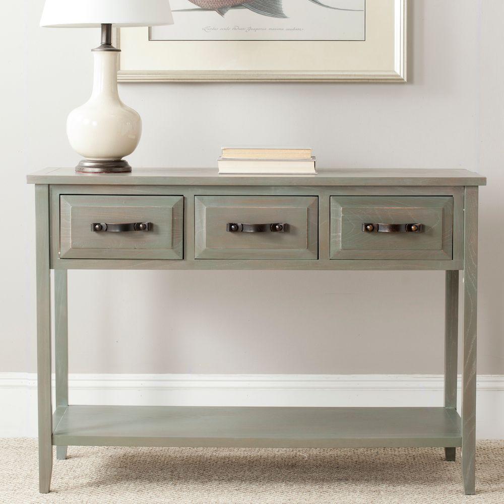 Safavieh Aiden Antique Grey Storage Console TableAMH6502B The Home Depot