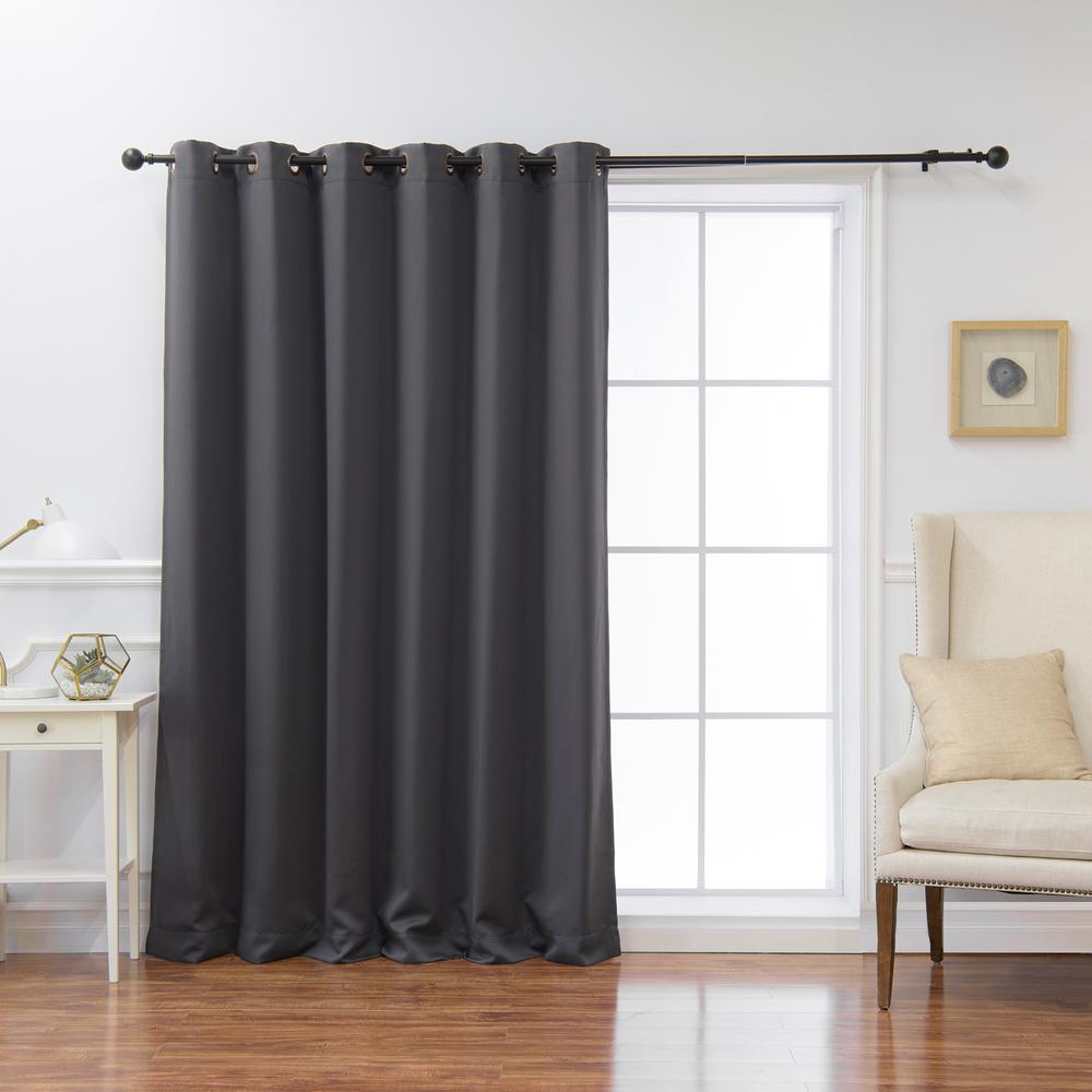 Best Home Fashion Wide Basic 80 In W X 108 In L Blackout Curtain In Dark Grey Grom Wide 80x108 Dk Grey The Home Depot