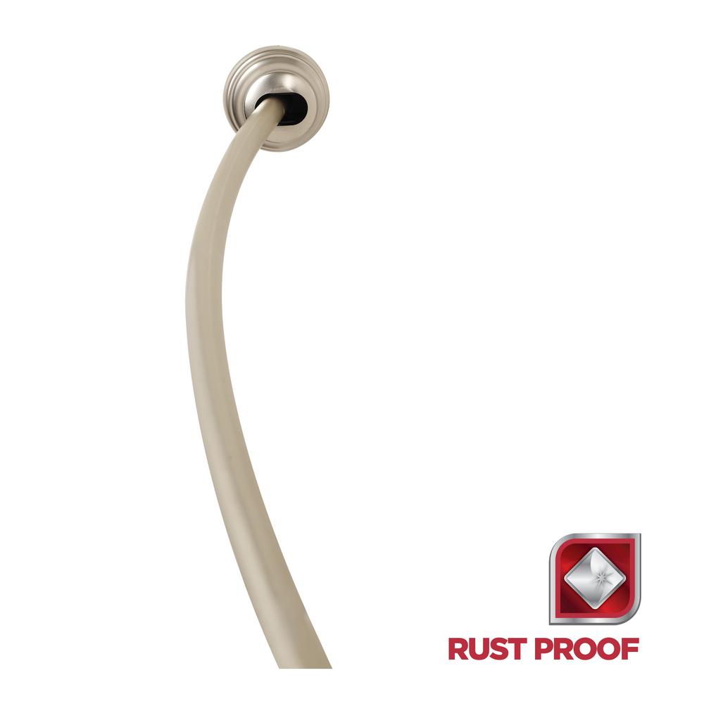 Glacier Bay Rustproof 72 In Adjustable Tension Mount Curved Shower Rod In Brushed Nickel 35633bnhd The Home Depot