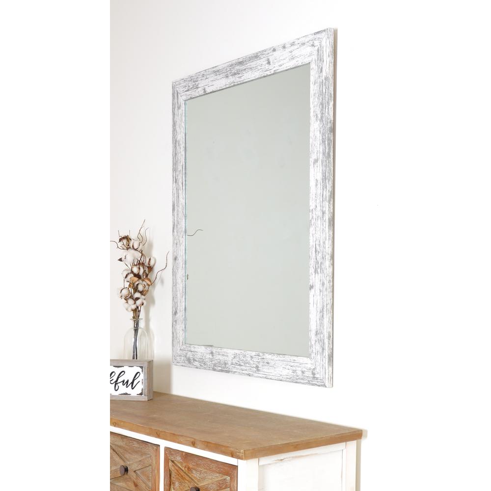 Brandtworks Distressed White Barnwood Wall Mirror Bm032sq The Brandtworks Distressed White Barnwood