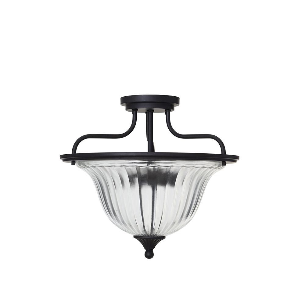 Cresswell 13 In Bronze Traditional Semi Flush Mount And Led Bulb