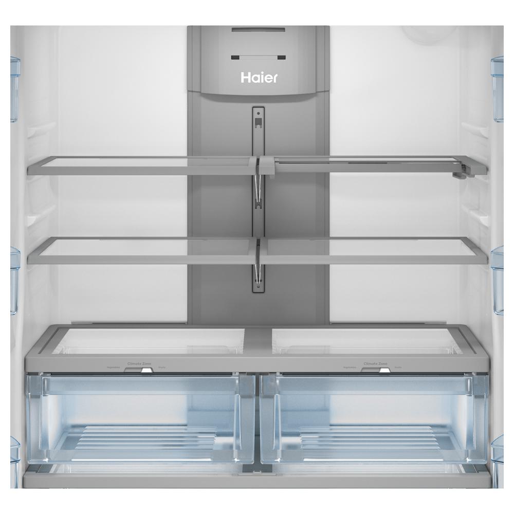 Haier 27 0 Cu Ft French Door Refrigerator In Stainless Steel