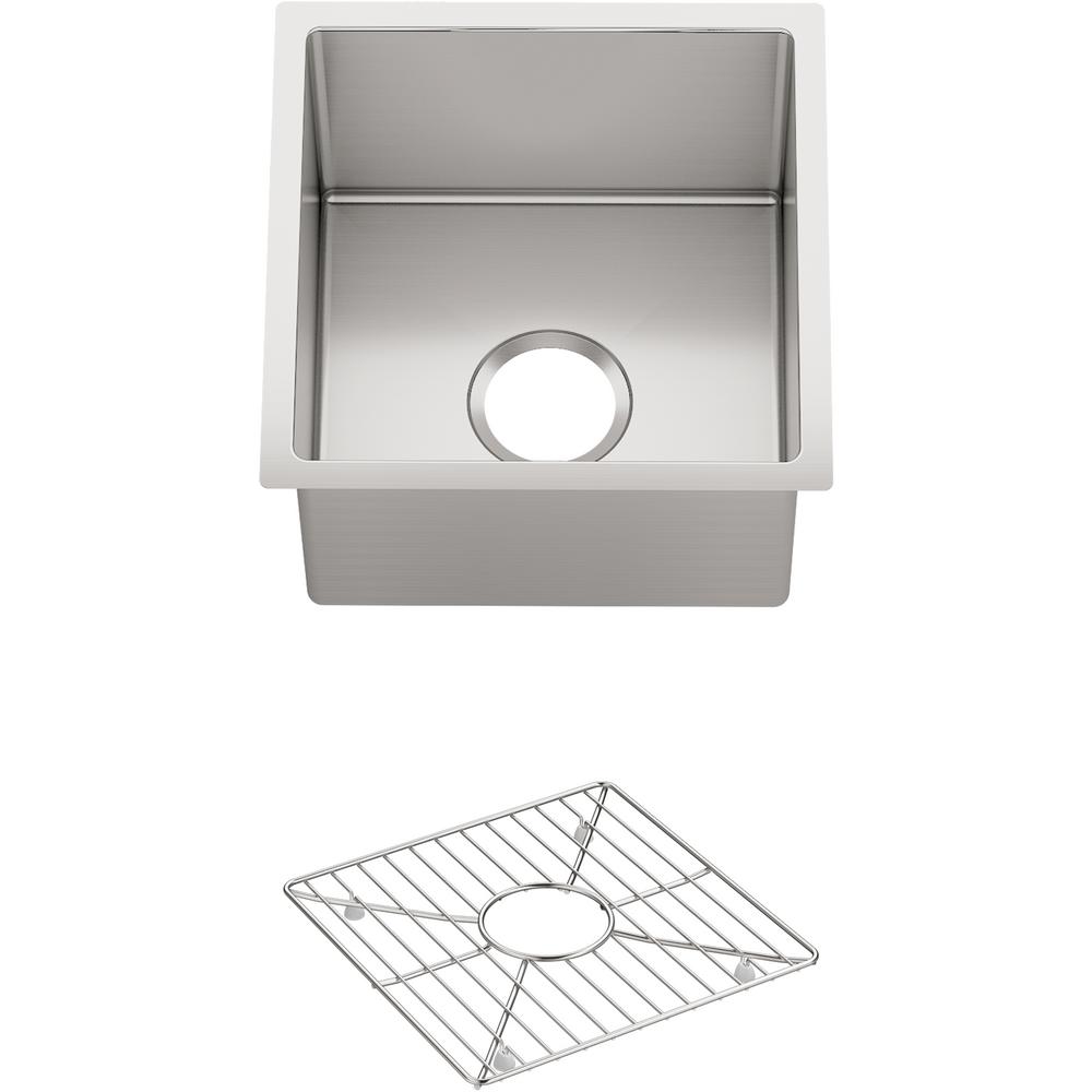 Kohler Strive Undermount Stainless Steel 15 In Single Bowl Bar Sink Kit With Rack