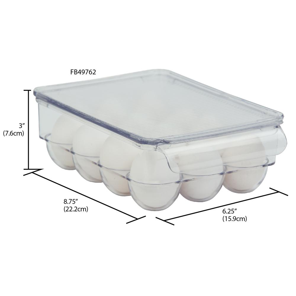 Storage Box For 12 Eggs JINLL Fridge/Freeze Egg Holder Made From Bpa-Free Plastic（Khaki）
