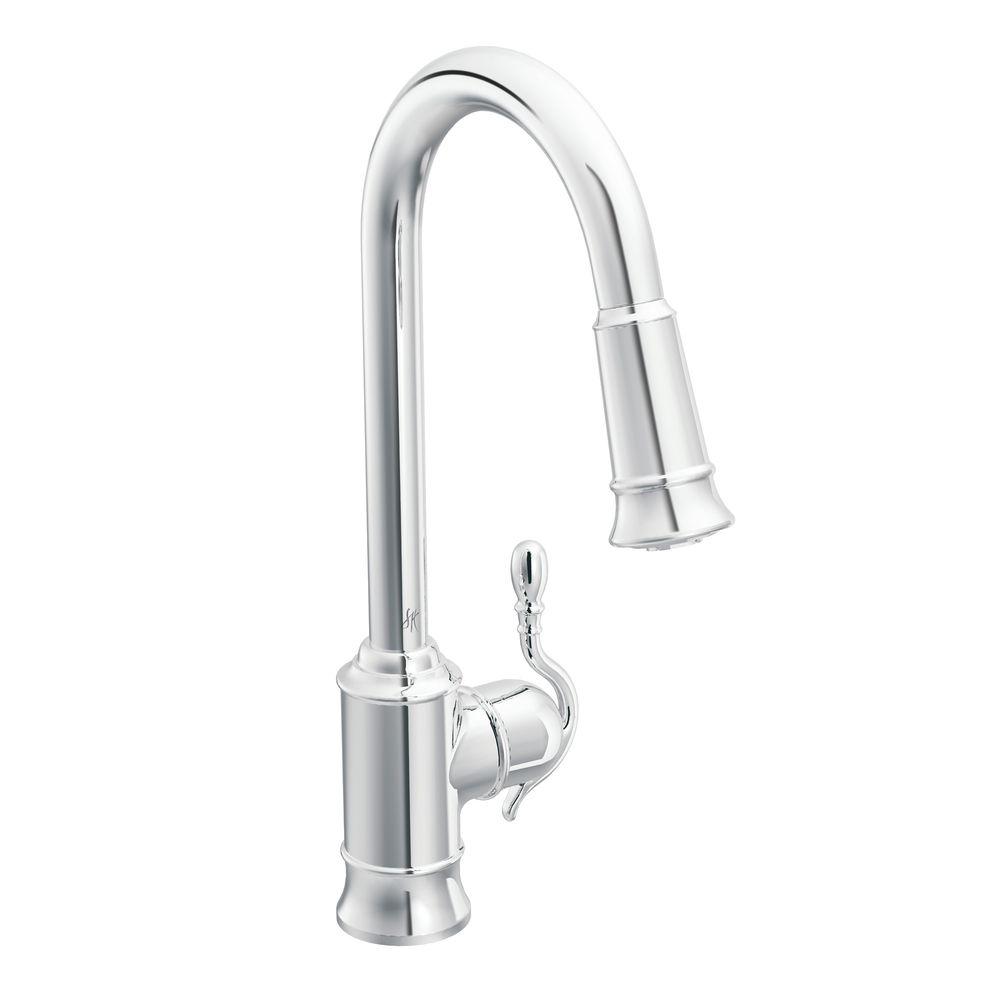 MOEN Woodmere Single-Handle Pull-Down Sprayer Kitchen ...