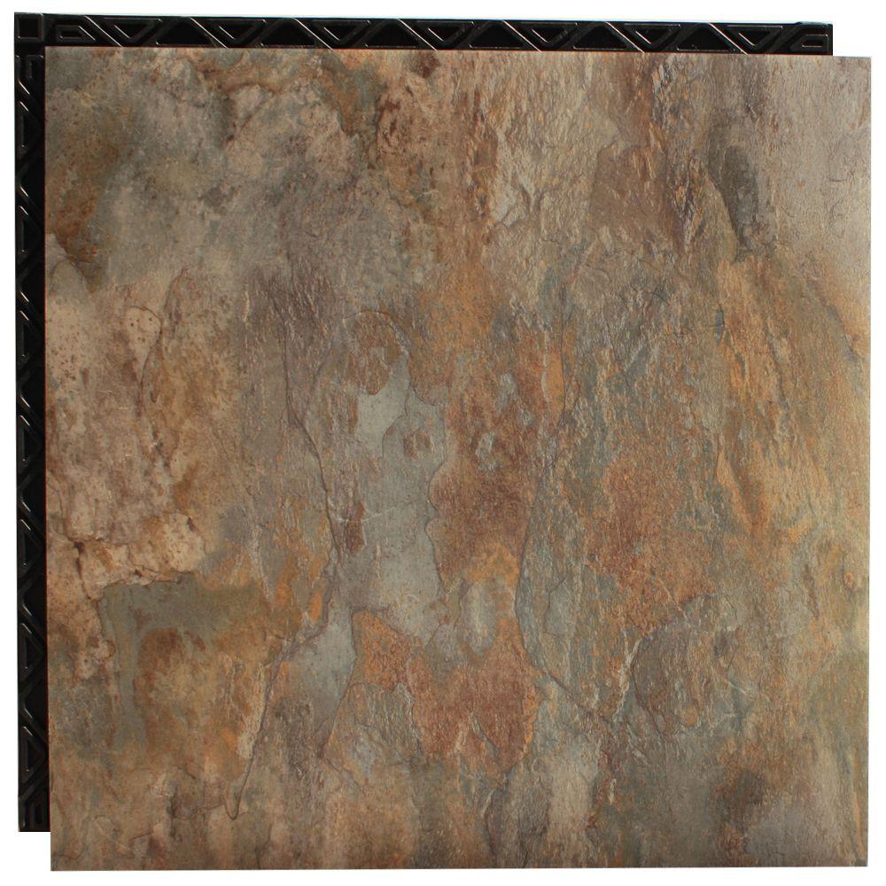 Waterproof Vinyl Tile Flooring Resilient Ocean Shale 18 5 In X Interlocking Waterproof Vinyl Tile