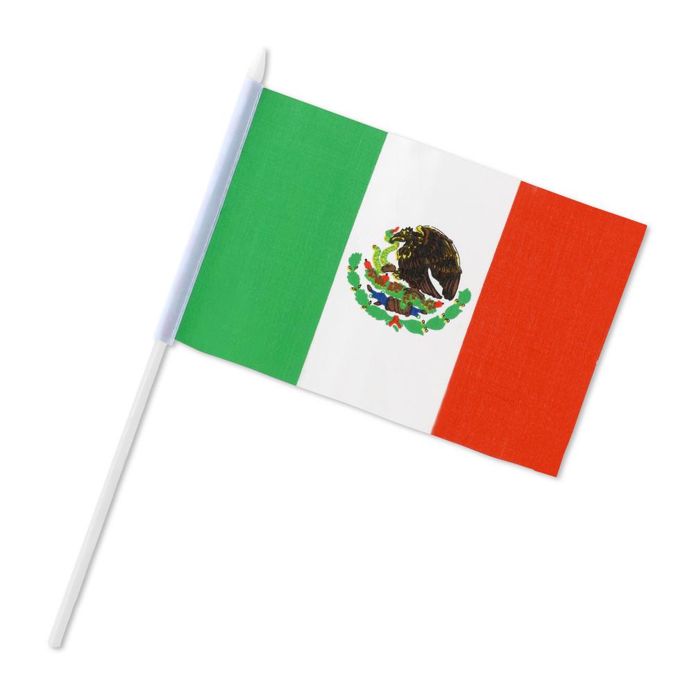 ANLEY Mexico Stick Flag Mexican 5 In X 8 Handheld Mini With.